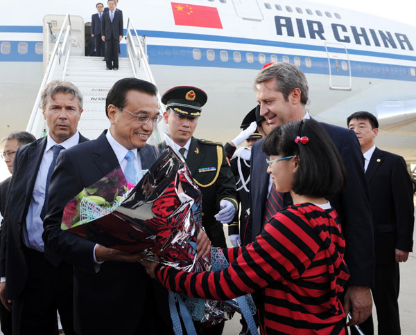 Chinese premier arrives in Rome for official visit to Italy