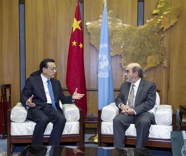 Chinese premier meets director-general of UN FAO in Rome