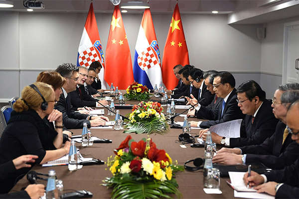 Premier Li looking forward to better China-Croatia cooperation