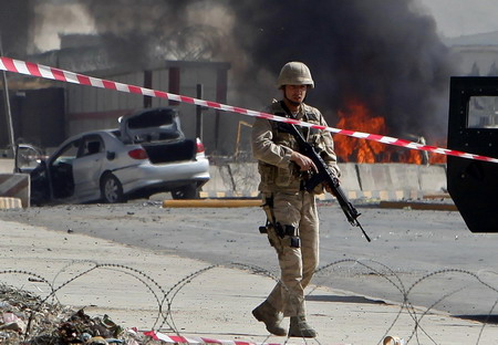 Suicide bombing hits a NATO military base in Kabul