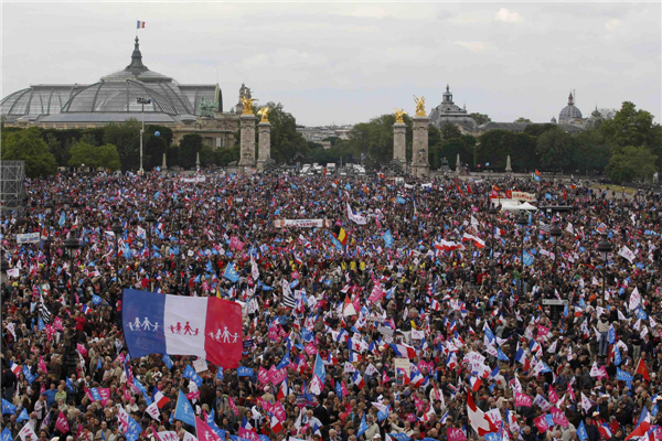 Protest against France's gay marriage law in Paris