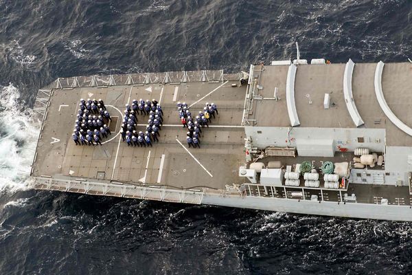 Ship's company of Royal Navy frigate forms 'BOY'