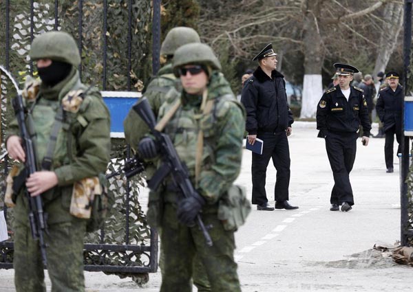 Pro-Russian forces take over Ukraine's naval HQ