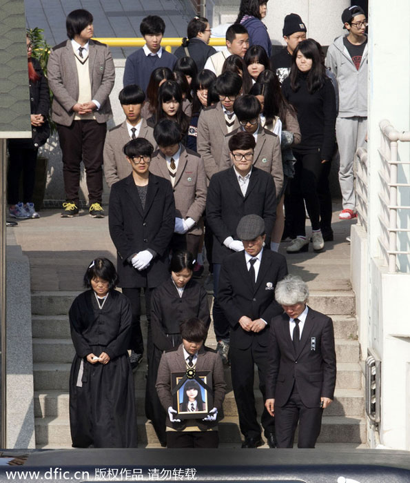 People suffer in funeral for victims, South Korea