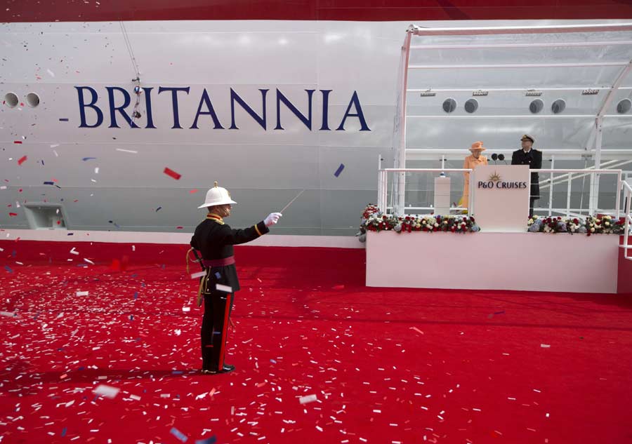 Queen Elizabeth II names new cruise ship 'Britannia'