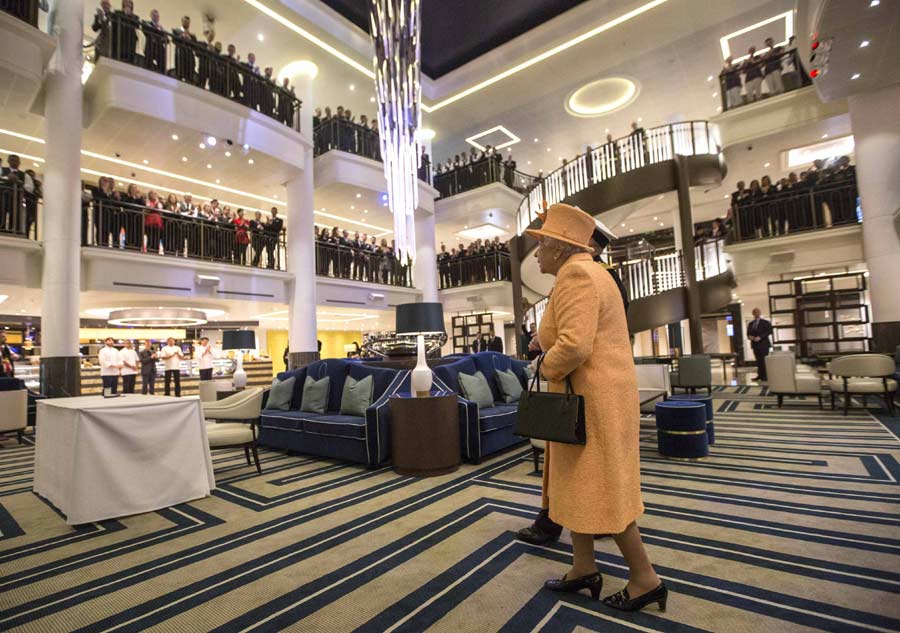 Queen Elizabeth II names new cruise ship 'Britannia'