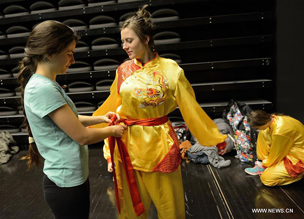 Croatian students perform Dragon dance for Chinese New Year