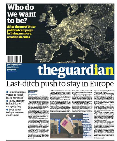 UK print media bombards readers on EU referendum day