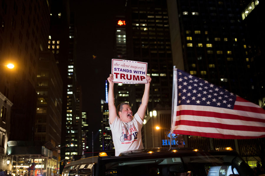 Trump trumps Hillary: Cheers, tears and shock