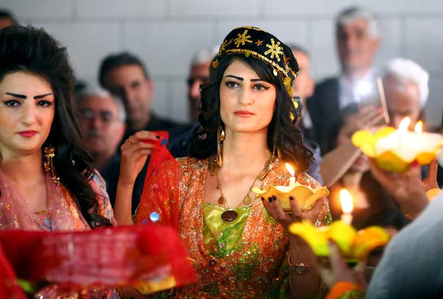 Kurdish women show exotic beauty in traditional attire