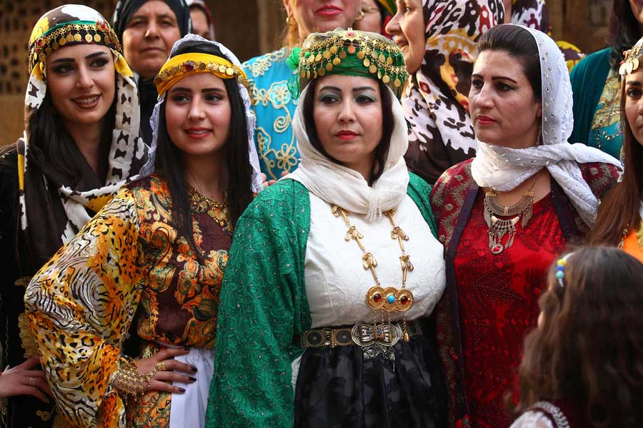 Kurdish women show exotic beauty in traditional attire