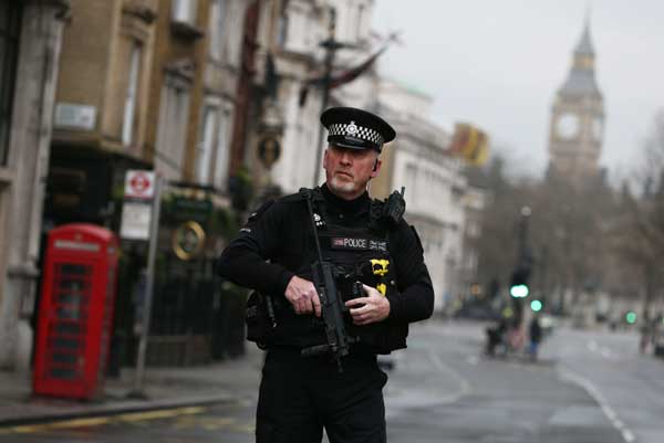 British police arrest seven in probe into attack on parliament