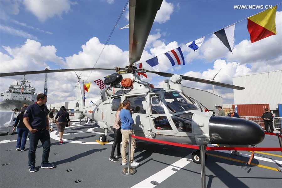 PLA Navy frigates introduced to visitors at Port of Antwerp, Belgium